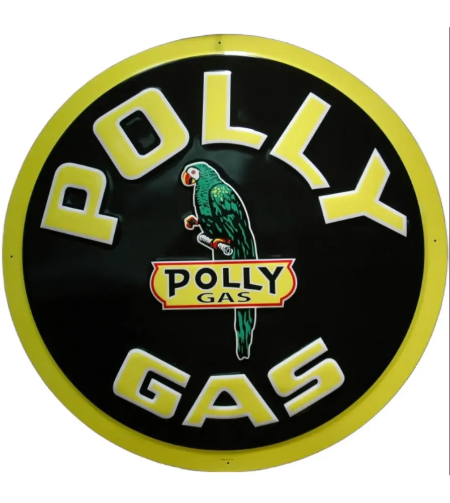 plaque polly gas 60cm tole deco garage affiche perroquet