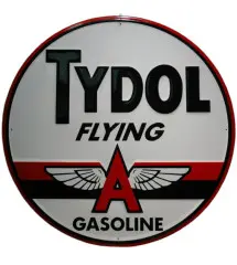 Tydol Flying Gasoline Plate 60cm Tole Pub Deco Metal Garag