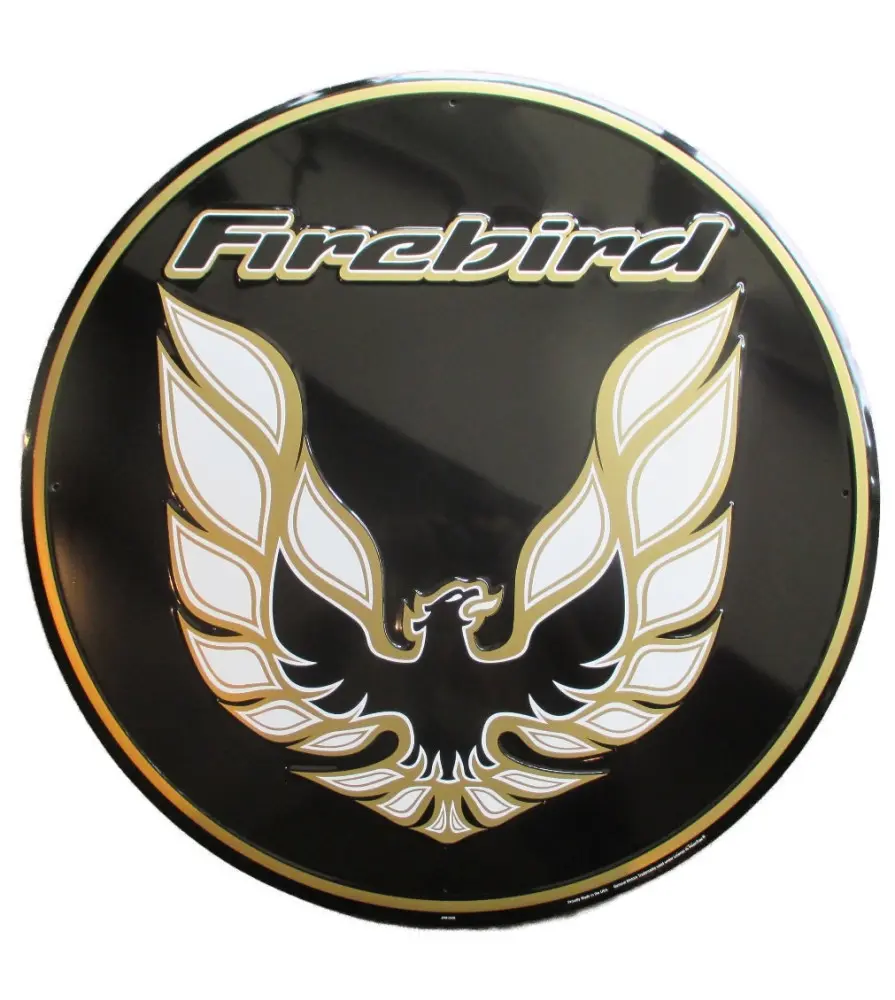 grande plaque 60cm firebird logo aigle noir doré tole pontiac USA