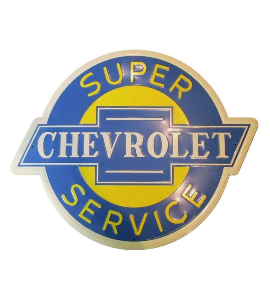 plaque chevy super service à oreille 72x58cm tole pub garage metal chevrolet pick up