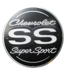 plate super sport black round 60cm camaro chevelletole deco diner usa bar loft