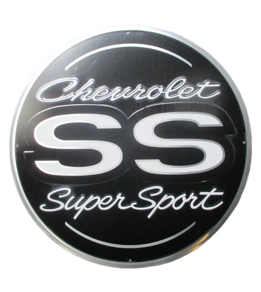 plaque super sport noir ronde 60cm camaro chevelletole deco diner usa bar loft