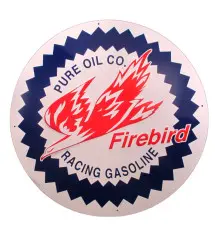 plaque firebird pure oil racing gasoline ronde 60cm tole deco garage diner usa bar loft