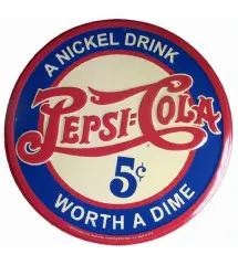 Plate Pepsi Cola Blue 60cm Tole Deco American Pub USA