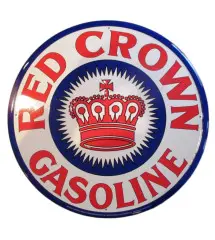 Plate Red Crown Gasolin 60cm Tole Deco Bar Dinner Garage US