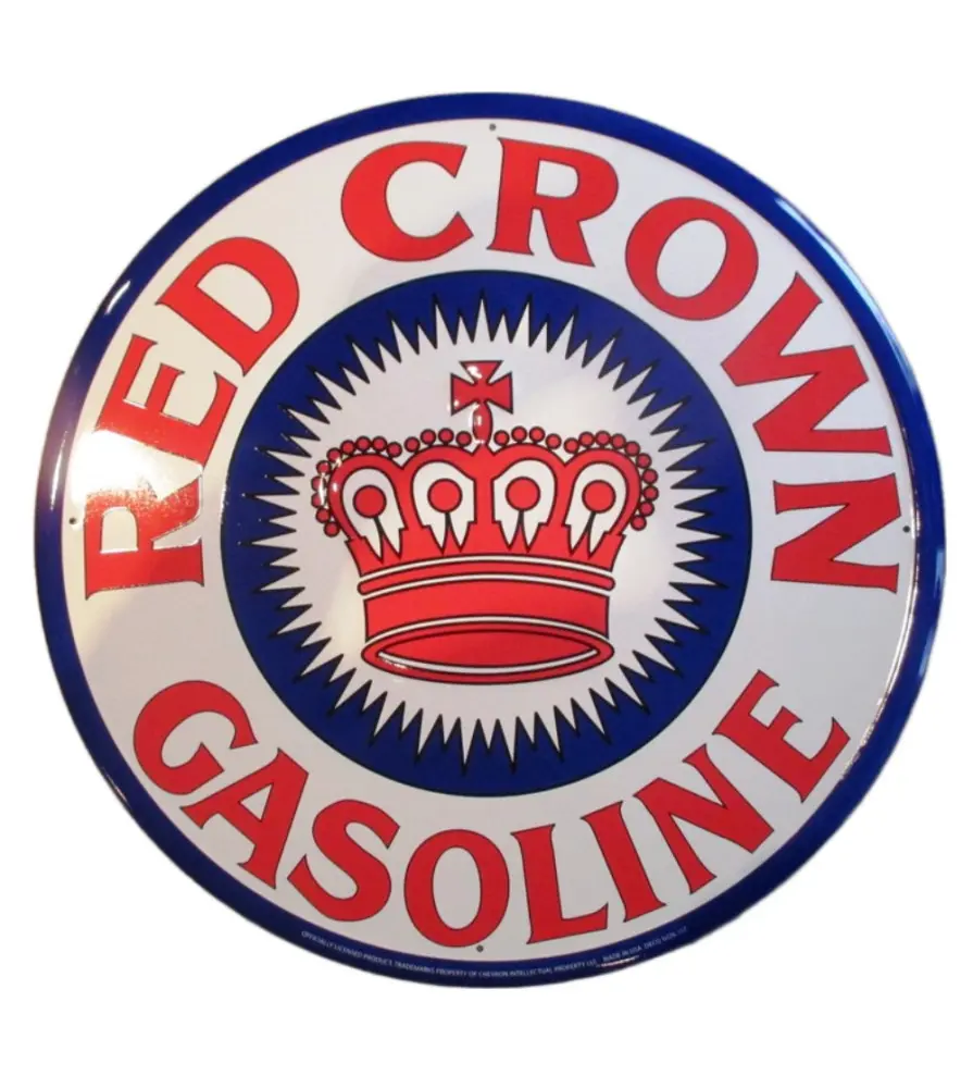 plaque red crown gasolin 60cm tole deco bar diner garage us plaque red crown gasolin 60cm tole deco bar diner garage us