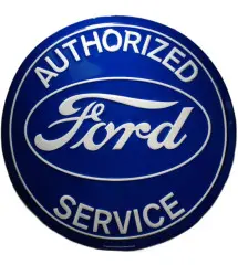 Ford Authorized Service Plate Blue 60cm Tole Deco Garage