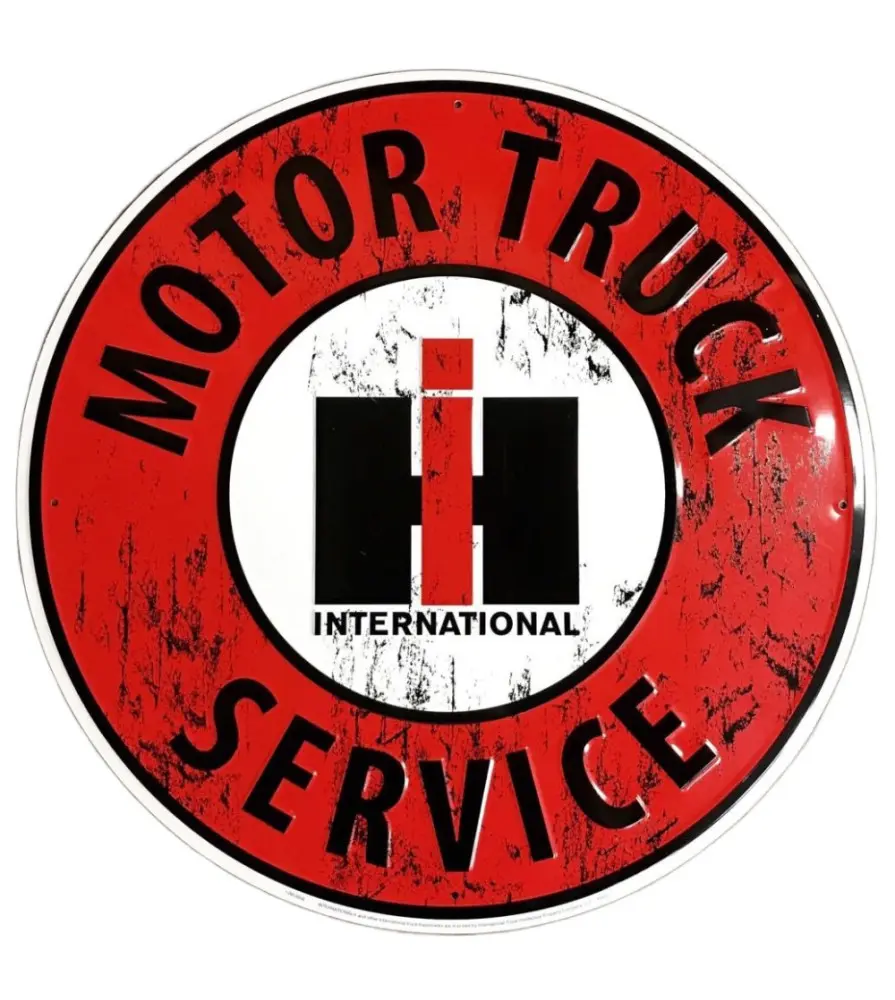 International Motor Truck Plate 60cm Tole Deco Garage USA