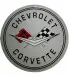 Chevrolet Corvette Plate 60cm Logo Flag Tole Deco USA