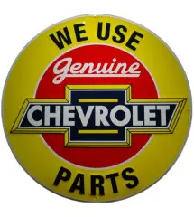 plaque chevrolet parts jaune 60cm tole pub affiche usa metal