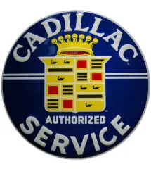 Plate Cadillac Authorized Service 60cm Tole Deco Garage USA