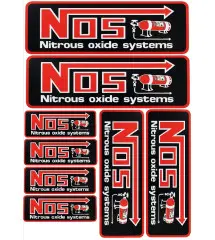 planche de stickers NOS rouge autocollant drag racing