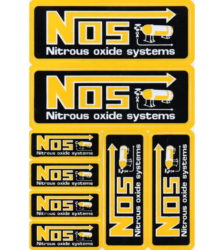 NOS sticker board yellow and black nitro oxide system drag racing sticker NOS sticker board yellow and black nitro oxide system drag racing sticker