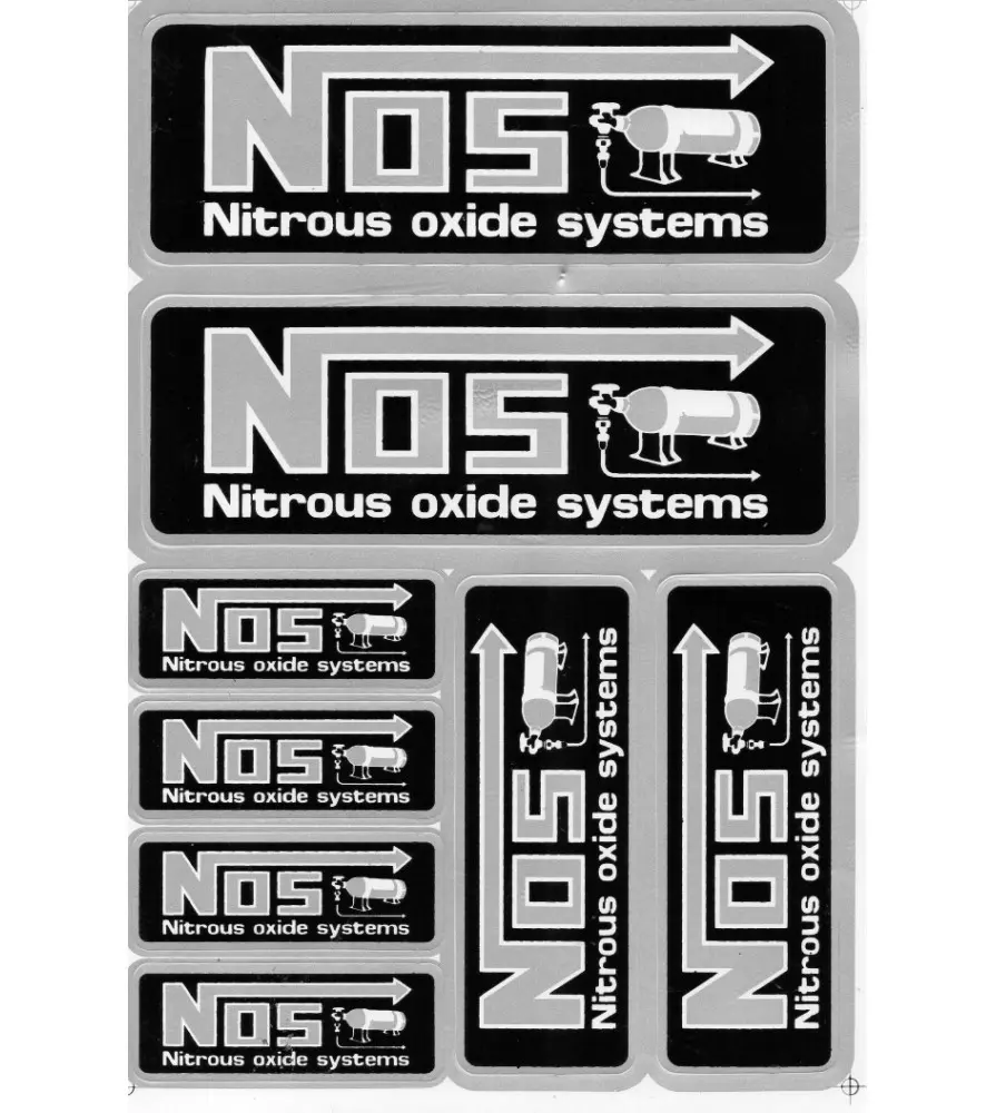 planche de stickers NOS noir autocollant drag racing