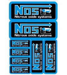 planche de stickers NOS bleu gris autocollant drag racing
