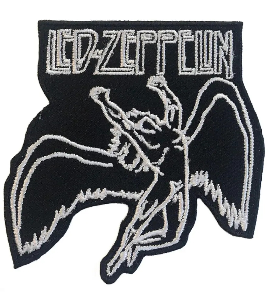 Patch led Zeppelin Angel black and white 9x8 cm Badge Heavy Metal Hard Rock