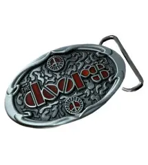 belt buckle The Doors Oval Red & Alu Man Women Jim Morisson