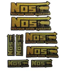 NOS sticker sheet gold and black drag racing sticker