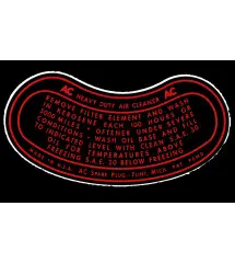 Autocollant Filtre à Air à Bain d’Huile AC – Buick & GM (1940-1955) – 12 x 6 cm Autocollant Filtre à Air à Bain d’Huile AC – Buick & GM (1940-1955) – 12 x 6 cm