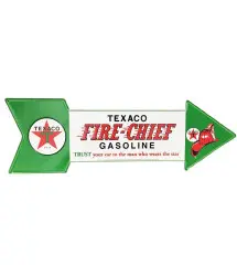 Plate texaco fleche 69x22 cm tole deco metal garage usa