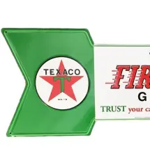 plaque texaco fleche 69x22 cm tole deco metal garage usa