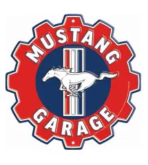 Official Ford Mustang Garage Embossed Gear Metal Sign (12" / 30 cm) – Made in USA Official Ford Mustang Garage Embossed Gear Metal Sign (12" / 30 cm) – Made in USA