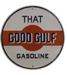 plate gulf goog gulf 30cm round deco garage loft diner usa
