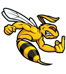 Sticker Abeille Muscle (Orientation Droite) – 12 x 11 cm autocollant rock roll hot rod