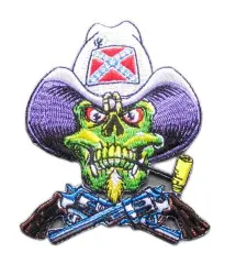 patch crane cowboy hat rebel badge rock roll trash