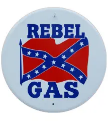 Rebel Gas Plate White Round Tole Deco USA Loft Dinner