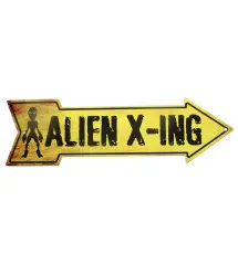 plaque fleche alien x-ing usa tole affiche déco metal pub extra terrstre