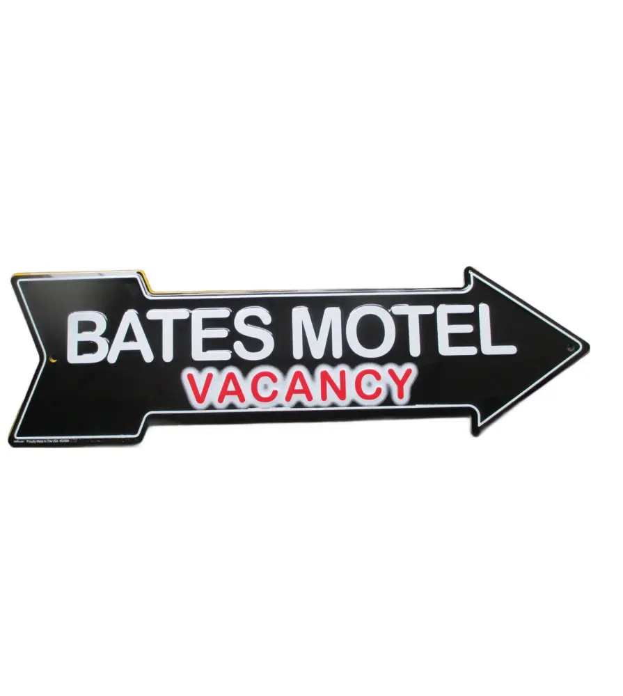 Plaque arrow bates motel vacancy serie tv tole deco metal poster bar dinner loft
