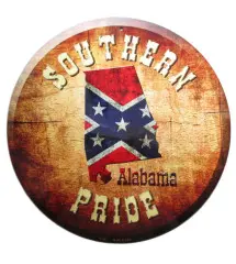 Round Rebel Plate Alabama Deco Pub Southern USA Poster