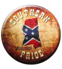 Rebel Mississippi Plaque Tole Deco Southern Flag Poster