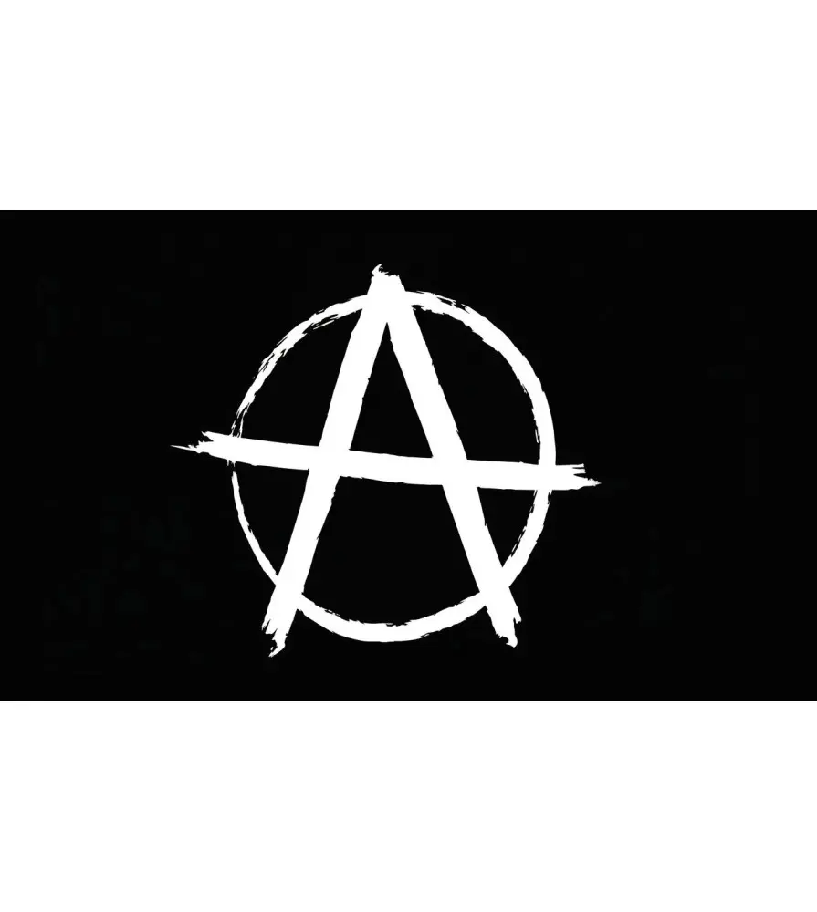 Anarchy flag black logo white punk rock roll 150x90 nylon