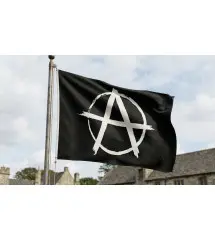 Anarchy flag black logo white punk rock roll 150x90 nylon