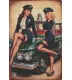 Plaque Métallique Vintage Pin-Up Policières US Rétro Police & Auto 20 x 30 cm
