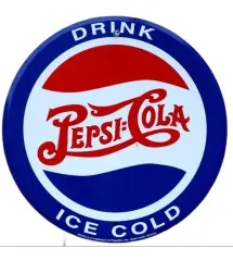 plaque pepsi cola bleu drink ice cold tole pub diner tole us
