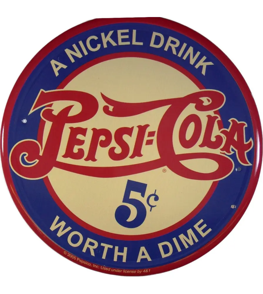 Pepsi Cola Plate A Nickel Drink