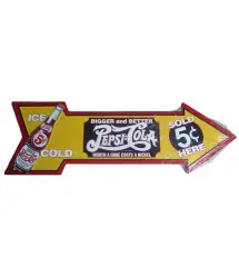 plate fleche pepsi yellow big tole pub usa deco loft bar