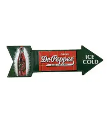 plate fleche coca dr pepper tole deco pub bar dinner loft us