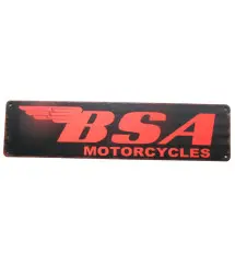 plaque decorative BSA motorcycles 46x10cm tole format rue