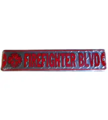 plaque de rue firefighter pompier tole alu strié pub caserne