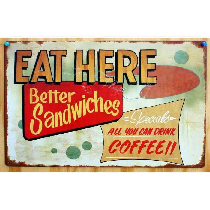 plaque eat here better sandwiches tole deco snack bar diner - www ... plaque eat here better sandwiches tole deco snack bar diner - www ...
